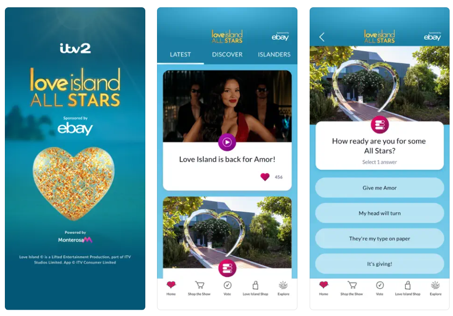 Love Island app screenshot from the Apple App Store