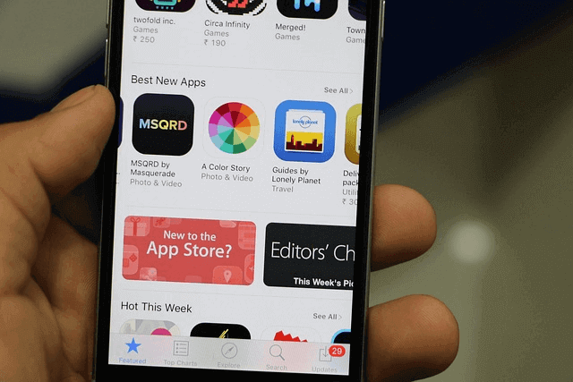 A screenshot of an iPhone showing the best new apps in the Apple App store.